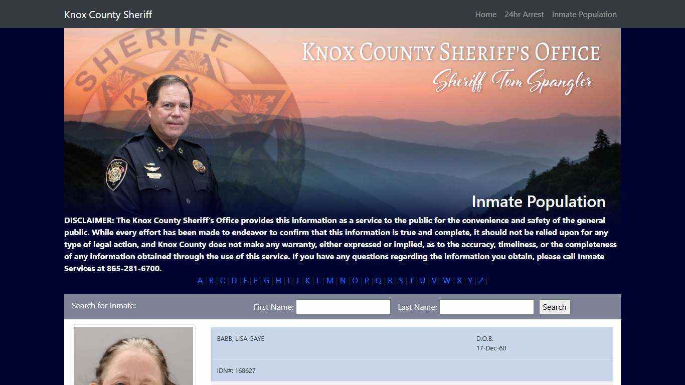 Knox County Tennessee - Sheriff - Inmate Population